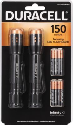 Duracell 2 PACK 150 Lumen Aluminum Focusing LED Pen Light - Ultra-Light and Easy to Carry Design with 3 Modes DUR8227-DF150