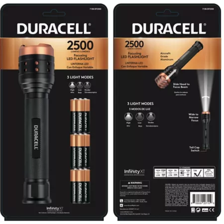 Duracell 2 500 Lumen Flashlight Rugged Compact LED Flashlight with AA Batteries Flashlights