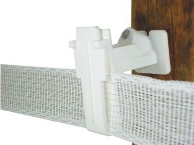 Field Guardian 2 in. Wood Post Polytape Nail-On Offset Insulators, White, 10-Pack