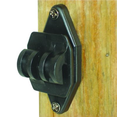 Image showing  Wood Post Nail-On Insulators for Hi-Tensile Wire for HDPE, Black, 25-Pack
