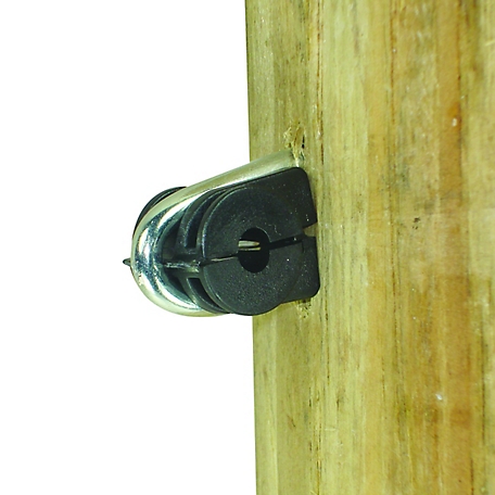 Field Guardian Wood Post Staple-On Clamp Insulators, Black, 50 pk.