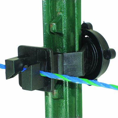 Field Guardian T-Post W Style Insulators, Black, Polywire/Wire, 25 pk.