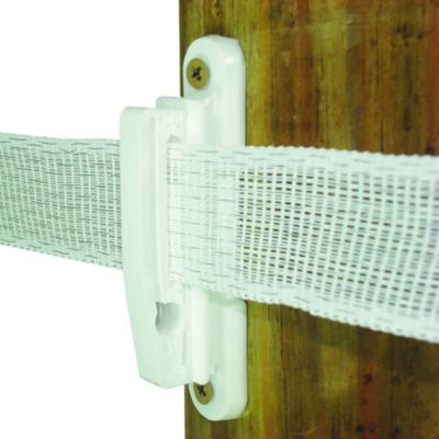 Field Guardian 2 in. Wood Post Polytape Nail-On Insulators, White, 25-Pack