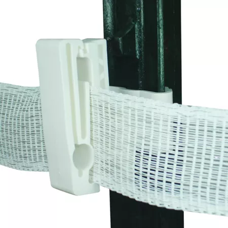 Field Guardian Polytape 2 in T-Post or 3/8 in Rope Insulators White Pack of 25. Electric Fence Insulators