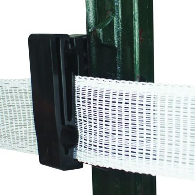 Field Guardian 2 in. T-Post Polytape or 3/8 in. Rope Insulators, Black, 25-Pack