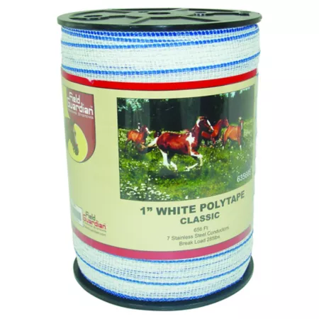 Field Guardian Classic Polytape Electric Fence 656 ft x 175 lb 1 in Width White Electric Fence Wire & Tape