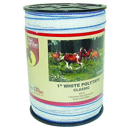 Field Guardian 656 ft. x 175 lb. Classic Polytape Electric Fencing, 1 in. W, White