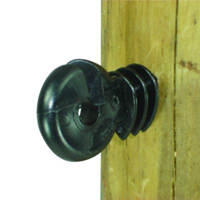 Image showing  Wood Post Screw-In Ring Electric Fence Insulators for Polyrope, Black, 25-Pack