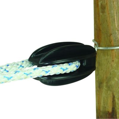 Field Guardian Heavy-Duty Tie-On Corner/End Electric Fence Insulators, Black, Polyrope, 10-Pack