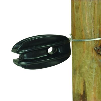 Image showing  Heavy-Duty Tie-On Corner/End Polyrope Electric Fence Insulators, Black, 10-Pack