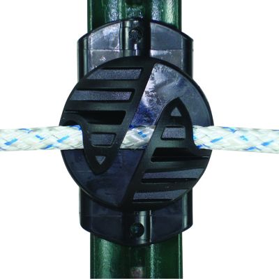 Image showing  3-in-1 Multi-Purpose Electric Fence Insulators, Black, 100-Pack