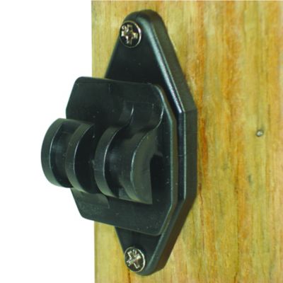 Field Guardian Wood Post Nail-On Insulators for Hi-Tensile Wire, Black, 100 pk.