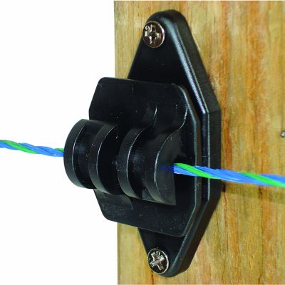 Image showing  Wood Post Nail-On Insulators for Hi-Tensile Wire, Black, 100-Pack