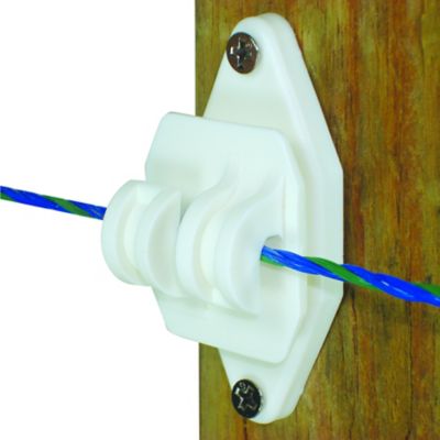 Image showing  Wood Post Nail-On Insulators for Hi-Tensile Wire, White, 100-Pack