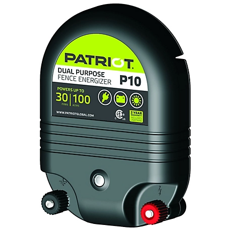 Patriot P10 DUAL Purpose Fence Energizer, 1.0 Joule