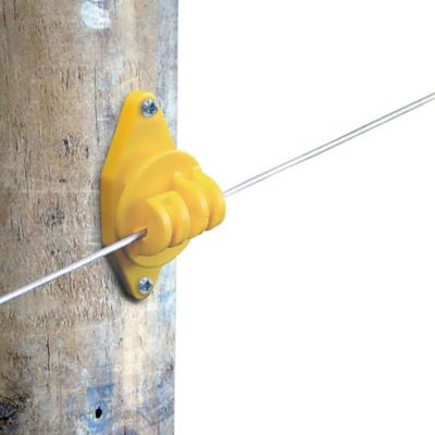 Image showing  Wood Post Claw Insulators, Yellow, 25-Pack