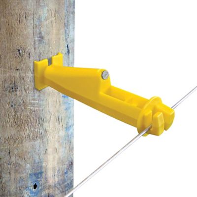 Image showing  5 in. Wood Post Slant Nail Insulators, Yellow, 25-Pack