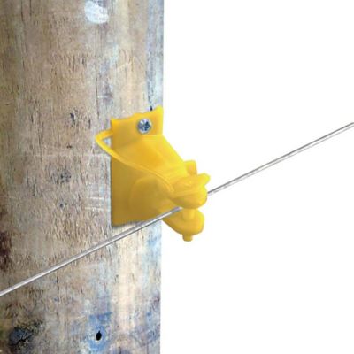 Image showing  Wood Post Pinlock Insulators, Yellow, 25-Pack