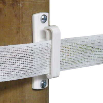 Image showing  Wood Post Wide Tape Insulators, White, 25-Pack