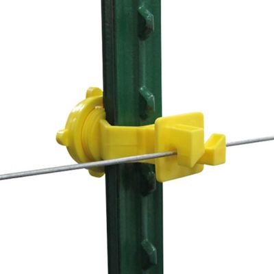 Image showing  T-Post Screw-On Insulators, Yellow, 25 pk.