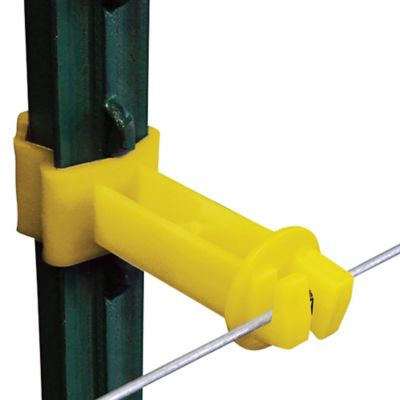 Image showing  2 in. Wraparound T-Post Extender Insulators, Yellow, 25-Pack