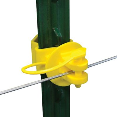 Patriot T-Post Pinlock Insulators, Yellow, 25-Pack