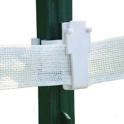 Image showing  T-Post Wide Tape Insulators, White, 25-Pack