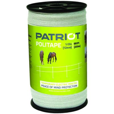 Patriot 660 ft. x 175 lb. Polytape Electric Fencing, 1/2 in. W, White
