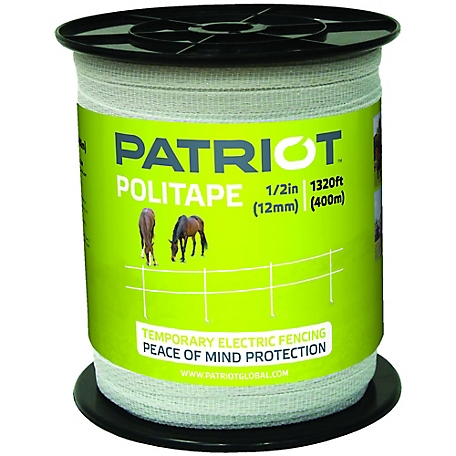 Patriot 1,320 ft. x 175 lb. Polytape Electric Fencing, 1/2 in. W, White