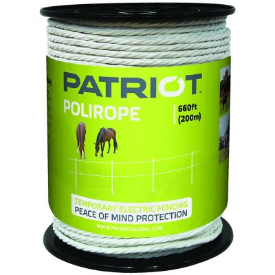 Patriot 660 ft. x 125 lb. Polyrope Temporary Electric Fencing, 6 mm, White