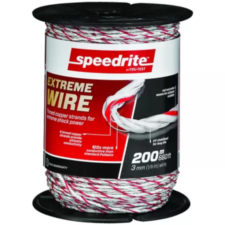 Speedrite Extreme Fence Wire 660 ft x 125 lb White Electric Fence Wire & Tape