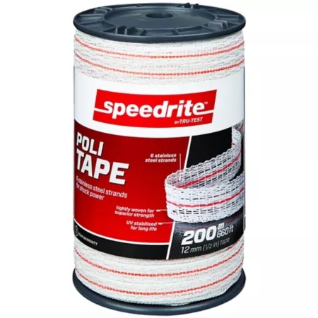 Speedrite Polytape Electric Fence 660 ft x 175 lb White 1/2-in Width Electric Fence Wire & Tape