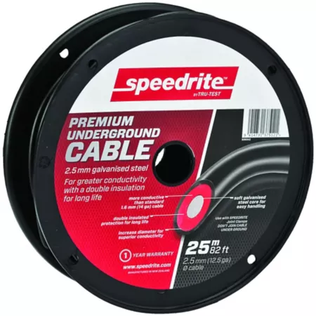 Speedrite Premium Underground Cable 82 ft x 1 260 lb 12.5 Gauge Black Electric Fence Wire & Tape