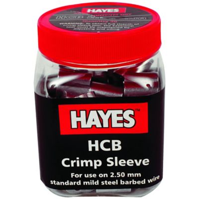 Hayes 12-1/2 Gauge HCB Wire Crimps, Barbed Wire, 50V
