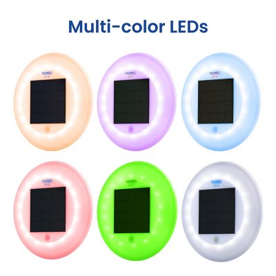 Image showing  2pk Outdoor Solar Pool Lights Floating Multi-color LED Waterproof IP68