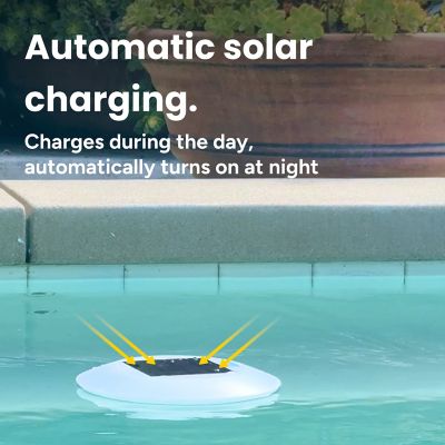 Image showing  2pk Outdoor Solar Pool Lights Floating Multi-color LED Waterproof IP68