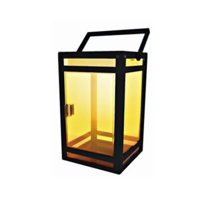 Techko Outdoor Solar Portable Lantern Yellow/White LED Light Contemporary Design Weather Resistant Clear Panel