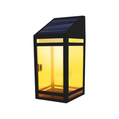 Techko Outdoor Solar Wall Lantern Sconce Yellow/White LED Contemporary Design with incl. Mounting Kit Clear Panel