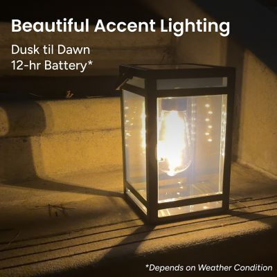 Image showing  Outdoor Solar Portable Lantern with Edison Bulb LED Contemporary Design with incl. Mounting Kit