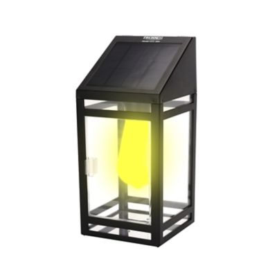 Techko Outdoor Solar Wall Lantern Sconce Edison Bulb LED Contemporary Design with incl. Mounting Kit Frosted Panel