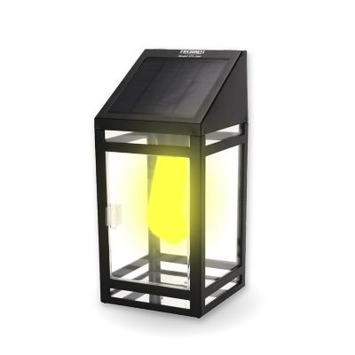 Techko Outdoor Solar Wall Lantern Sconce Edison Bulb LED Contemporary Design with incl. Mounting Kit Frosted Panel