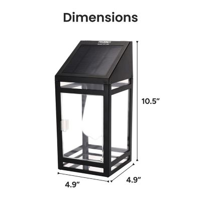 Image showing 6 th Techko Outdoor Solar Wall Lantern Sconce Edison Bulb LED Contemporary Design with incl. Mounting Kit Frosted Panel