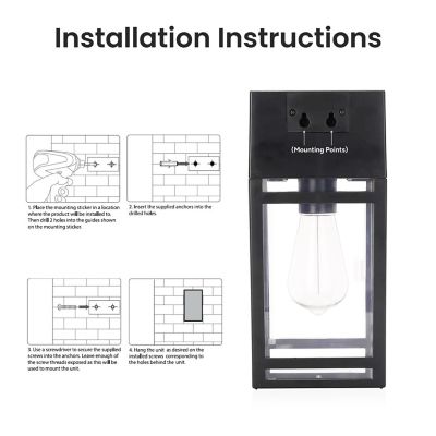 Image showing 8 th Techko Outdoor Solar Wall Lantern Sconce Edison Bulb LED Contemporary Design with incl. Mounting Kit Frosted Panel