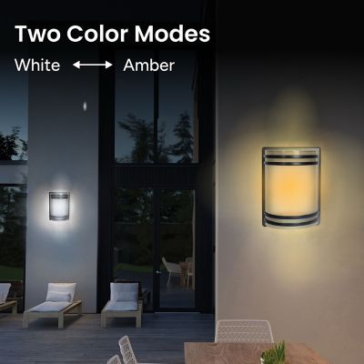 Image showing  Outdoor Solar Wall Light Sconce Modern Design Yellow/White LED incl. Wall Mount Kit