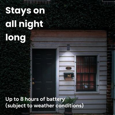 Image showing  Outdoor Solar Wall Light Sconce Minimal Contemporary Design Yellow/White LED Single-Directional Wall Mount Kit