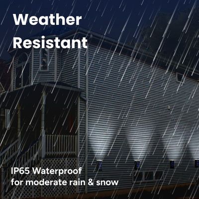 Image showing  Outdoor Solar Wall Light Sconce Minimal Contemporary Design Yellow/White LED Single-Directional Wall Mount Kit