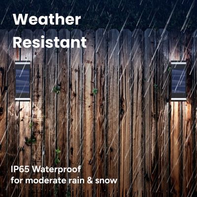 Image showing  Outdoor Solar Wall Light Sconce Minimal Contemporary Design Yellow/White LED Bi-Directional incl. Wall Mount Kit