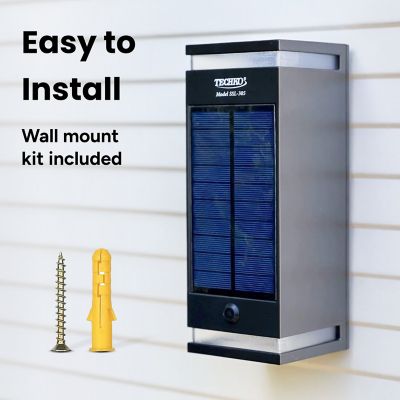 Image showing  Outdoor Solar Wall Light Sconce Minimal Contemporary Design Yellow/White LED Bi-Directional incl. Wall Mount Kit