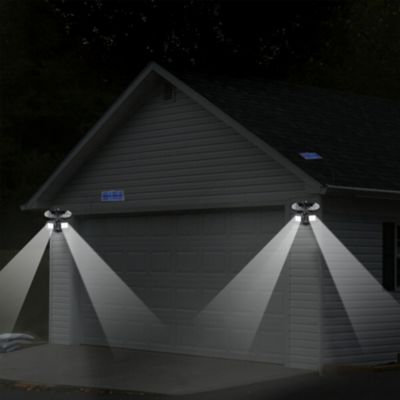 Image showing 5 th Techko Outdoor Solar Security Wall Light Dual Spotlight White LED
