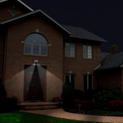 Image showing 6 th Techko Outdoor Solar Security Wall Light Dual Spotlight White LED